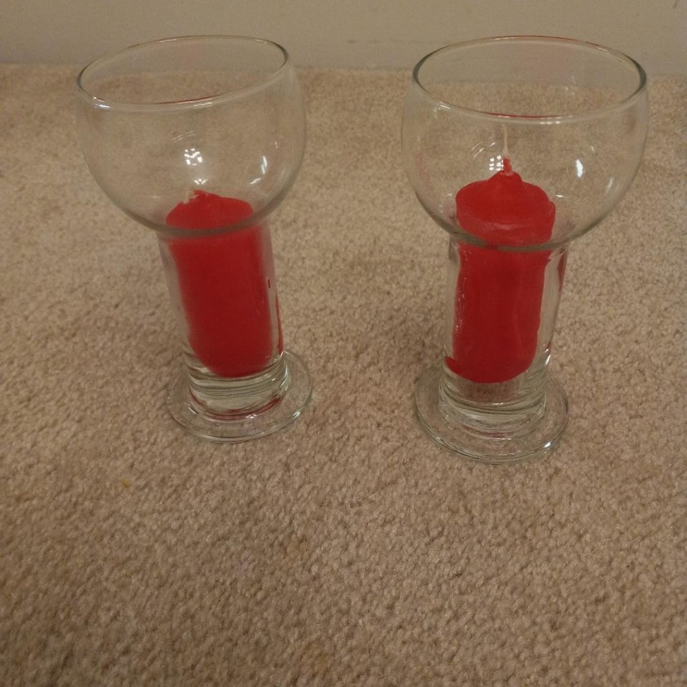 Vintage Saint-Gobain Photophore 6.5 inches candleholders (set of 2)